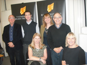 Elis Owen, Llion Iwan, Elin Rhys, Hywel Wiliam,  Wendy Sadler, Prof. Julie Williams